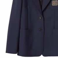 Details for (W) MIU MIU SS24 藍色直版長袖外套附字母標誌。 MH1927-12I1-F0R84-S-AM1
