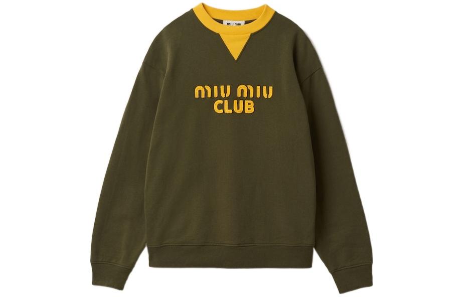 Order (Women) MIU MIU SS24  Camouflage Embroidered Letter Print Pullover Sweatshirt. MJL906-12HF-F0O4J-S-231