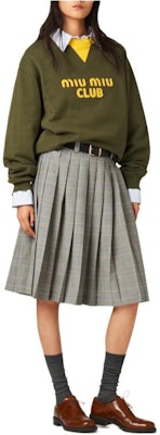 (Women) MIU MIU SS24 Camouflage Embroidered Letter Print Pullover Sweatshirt. MJL906-12HF-F0O4J-S-231 Lookbook (Women) MIU MIU SS24 Camouflage Embroidered Letter Print Pullover Sweatshirt. MJL906-12HF-F0O4J-S-231