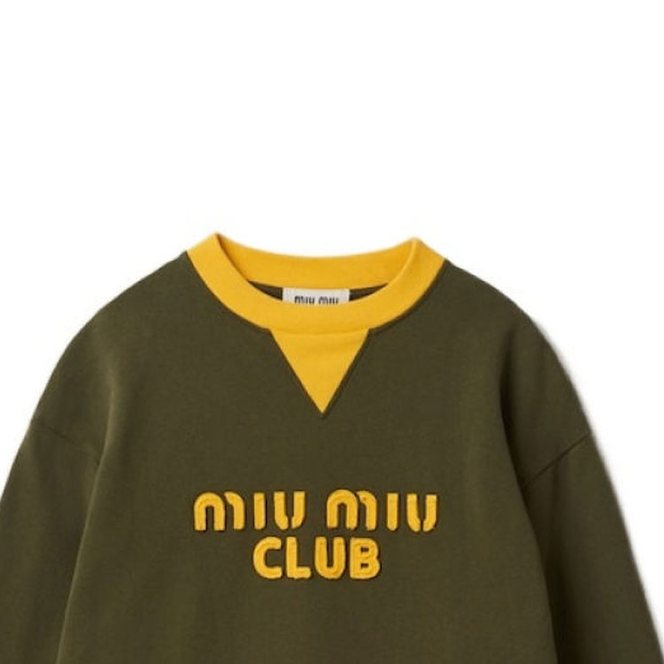 Purchase (Women) MIU MIU SS24  Camouflage Embroidered Letter Print Pullover Sweatshirt. MJL906-12HF-F0O4J-S-231
