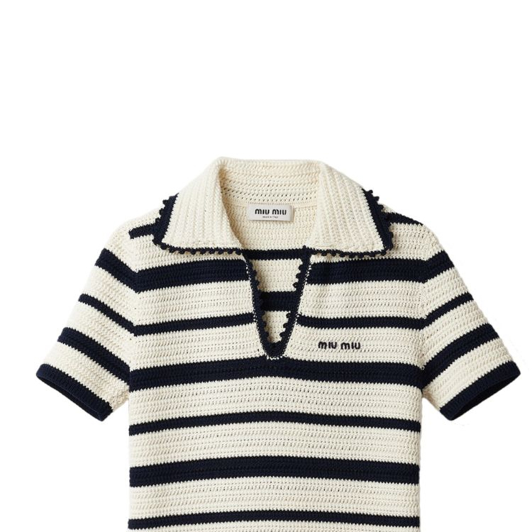 Sizing (W) MIU MIU 春夏24彩色条纹针织迷你连衣裙米白色. MMA844-138S-F0UB0-S-OOO