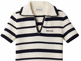 Sizing (W) MIU MIU SS24 拼色條紋針織迷你洋裝 米白色. MMA844-138S-F0UB0-S-OOO