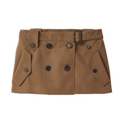 (Women) MIU MIU SS24 Double-Breasted Mini Skirt in Cork Beige. MG2124-108N-F0594-S-OOO