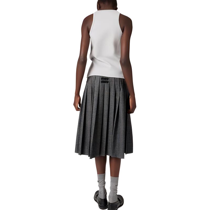 Shop (W) MIU MIU SS24 灰色字母提花无袖针织衫 MJT678-15NL-F0031-SOOO