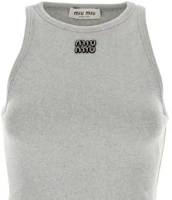 Details for (W) MIU MIU SS24 灰色字母提花無袖圓領毛衣 MJT678-15NL-F0031-SOOO