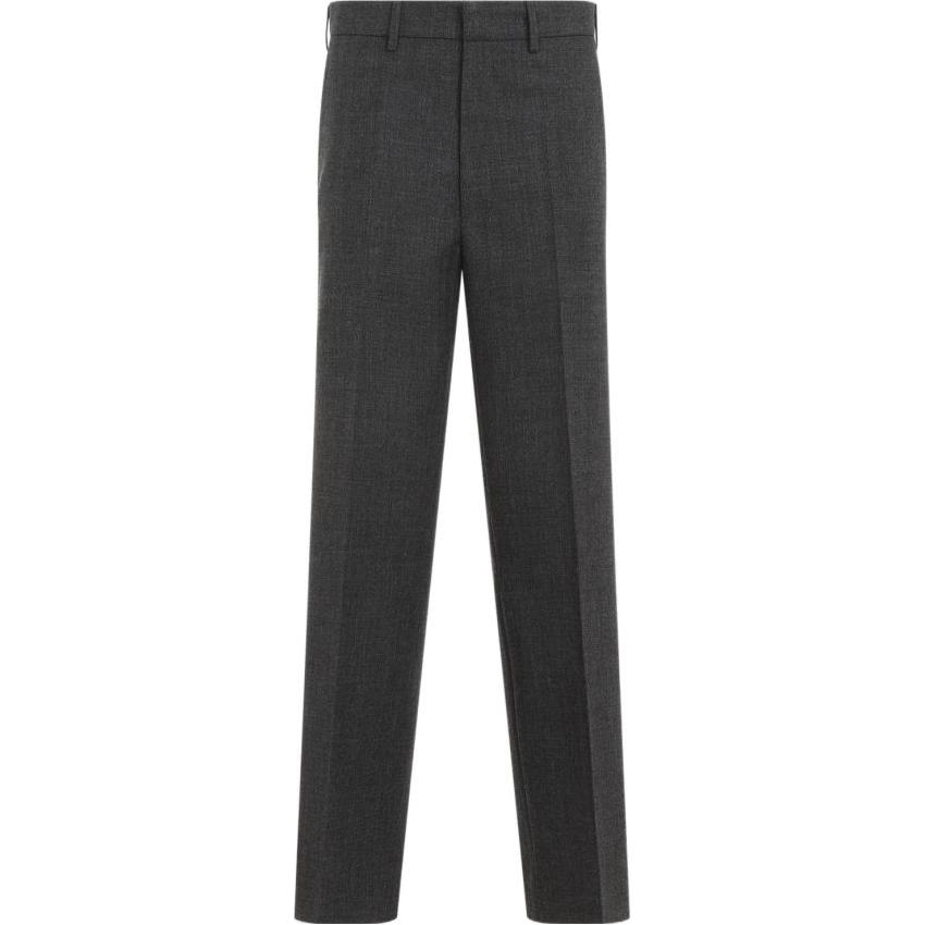 Order (W) MIU MIU SS24 Celana Casual Abu-abu Potongan Lurus dengan Saku Samping MP1831-11CZ-F0480-S-OOO