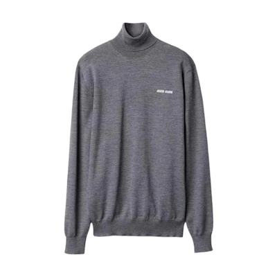 (Women) MIU MIU SS24 High-Neck Logo Knit Sweater Stone Gray. MMR423-13K2-F0480-S-232