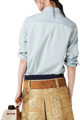 (W) MIU MIU 春夏24 标志长袖衬衫 浅蓝色 GWC115-14UT-F0076-S-OOO Shop (W) MIU MIU 春夏24 标志长袖衬衫 浅蓝色 GWC115-14UT-F0076-S-OOO