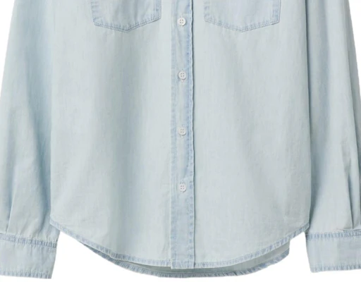 (W) MIU MIU 春夏24 标志长袖衬衫 浅蓝色 GWC115-14UT-F0076-S-OOO Sizing (W) MIU MIU 春夏24 标志长袖衬衫 浅蓝色 GWC115-14UT-F0076-S-OOO