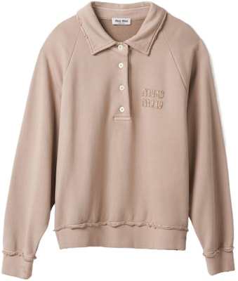 (W) MIU MIU SS24 Sweatshirt Lengan Panjang dengan Bordir Logo. MJL914-137J-F0627-S-231 Order (W) MIU MIU SS24 Sweatshirt Lengan Panjang dengan Bordir Logo. MJL914-137J-F0627-S-231