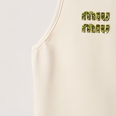 (W) MIU MIU SS24 天然无袖针织背心字母提花设计. MJT678-14AS-F066V-S-OOO Cheap (W) MIU MIU SS24 天然无袖针织背心字母提花设计. MJT678-14AS-F066V-S-OOO