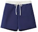 Buy (Women) MIU MIU SS24 Navy Blue Logo Drawstring Waist Casual Shorts. MP1788-14N6-F0W99-S-OOO
