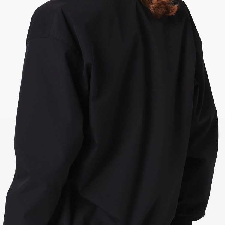 Shop (Women) MIU MIU SS24  Navy Blue Logo Patch Zipper Loose-Fit Bomber Jacket. ML1051-12NS-F0008-S-OOO