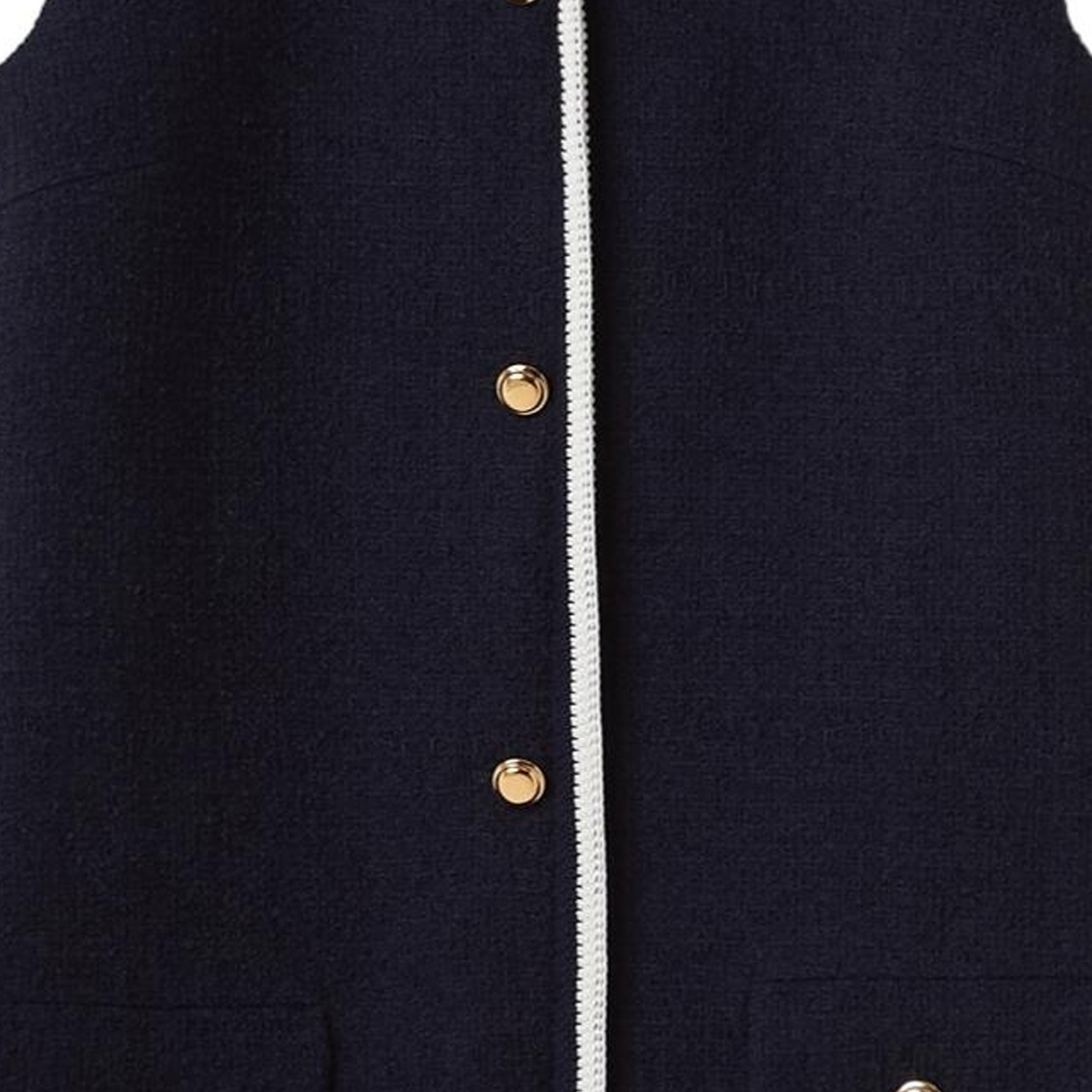 Details for (W) MIU MIU SS24 海軍藍無袖對比邊短款鈕扣洋裝 MF5260-13RL-F0008-S-OOO