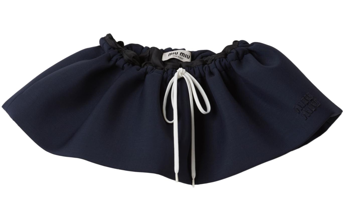 Order (W) MIU MIU SS24 海軍藍彈性腰迷你裙休閒穿搭 MG2200-14Z0-F0124-S-OOO