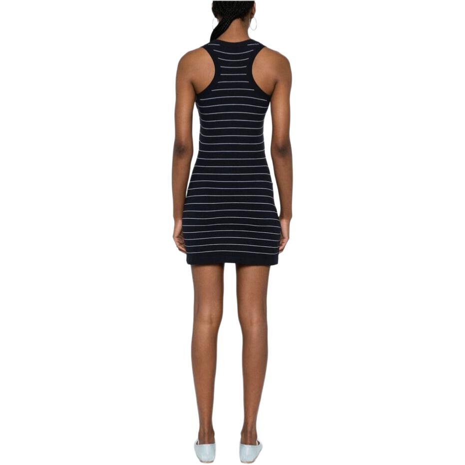 Shop (W) MIU MIU SS24 海军蓝条纹高腰无袖迷你连衣裙 MMA857-14HJ--F022XS-OOO