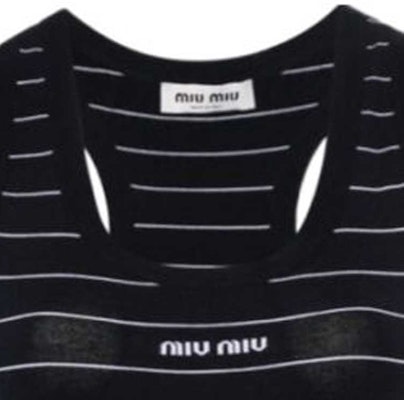 (W) MIU MIU SS24 海军蓝条纹高腰无袖迷你连衣裙 MMA857-14HJ--F022XS-OOO Details for (W) MIU MIU SS24 海军蓝条纹高腰无袖迷你连衣裙 MMA857-14HJ--F022XS-OOO
