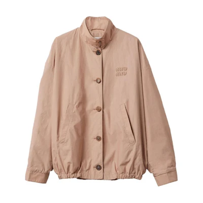 (Women) MIU MIU SS24 Pink Single-Breasted Jacket with Logo Embroidery. ML1046-15ML-F0770-S-OOO