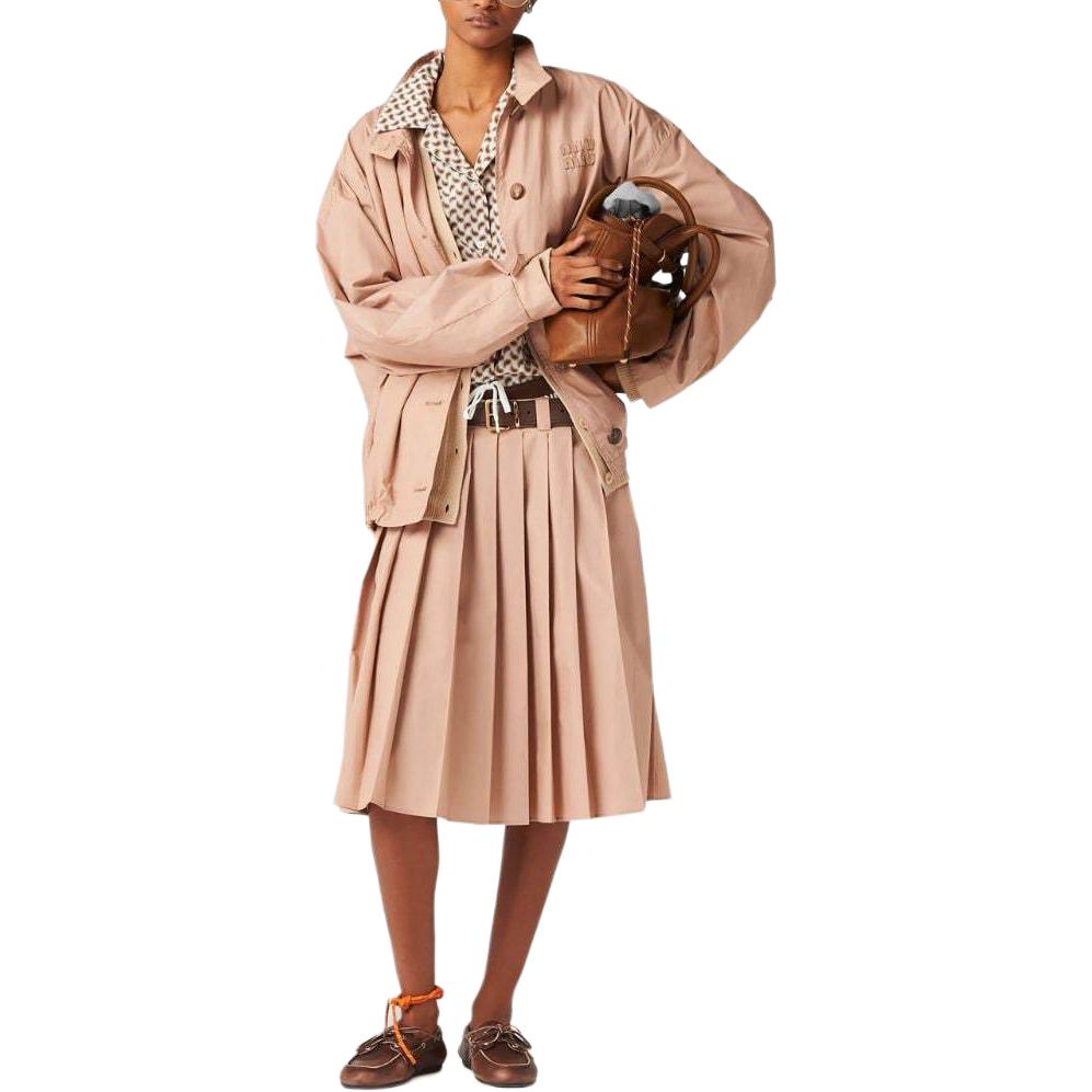 (Women) MIU MIU SS24  Pink Single-Breasted Jacket with Logo Embroidery. ML1046-15ML-F0770-S-OOO 圖 3