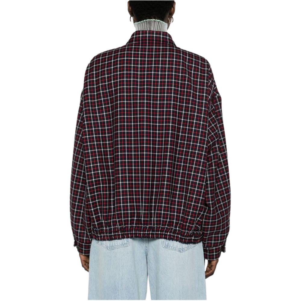 Shop (W) MIU MIU SS24 紅色格紋長袖拉鍊口袋外套 ML843-14HR-F0969-S-231