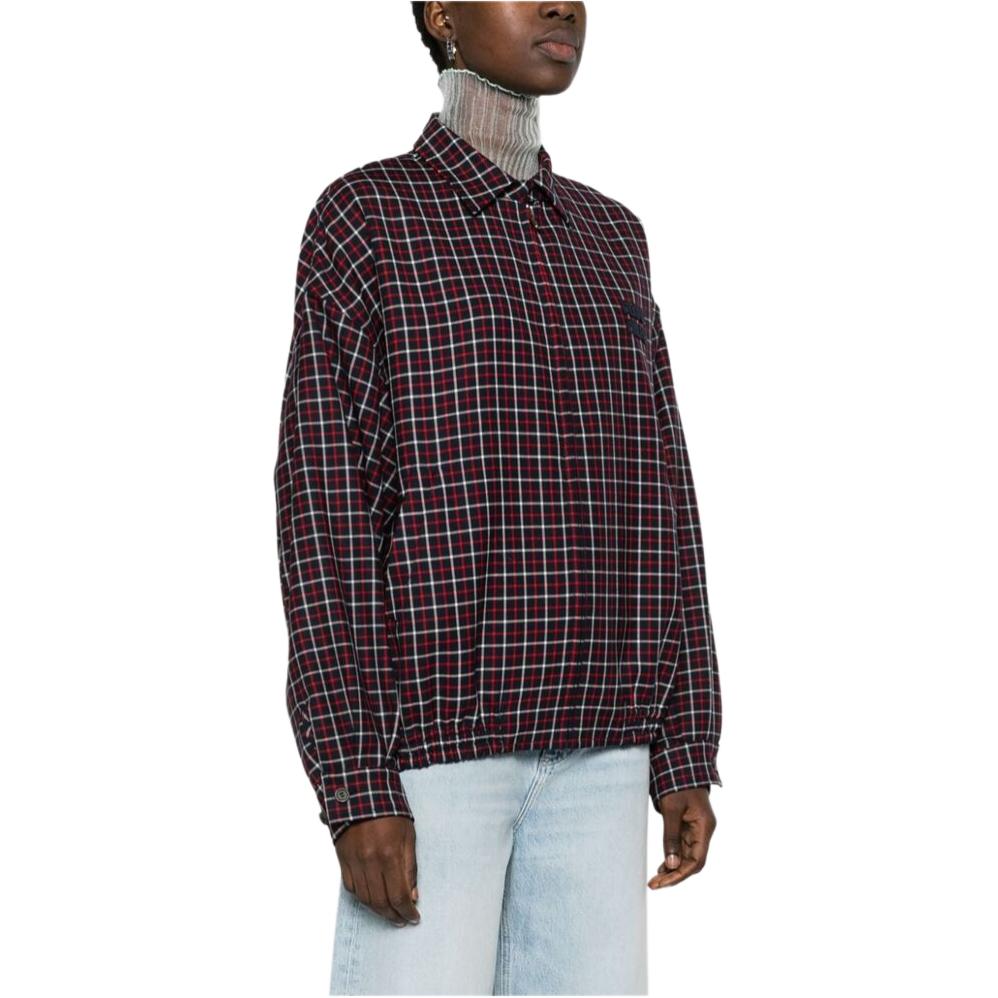 Purchase (W) MIU MIU SS24 紅色格紋長袖拉鍊口袋外套 ML843-14HR-F0969-S-231