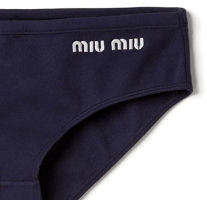 (Women) MIU MIU SS24 Solid Color Logo Embroidered Bikini - Blue MMP248-14SJ-F0008-S-OOO Purchase (Women) MIU MIU SS24 Solid Color Logo Embroidered Bikini - Blue MMP248-14SJ-F0008-S-OOO