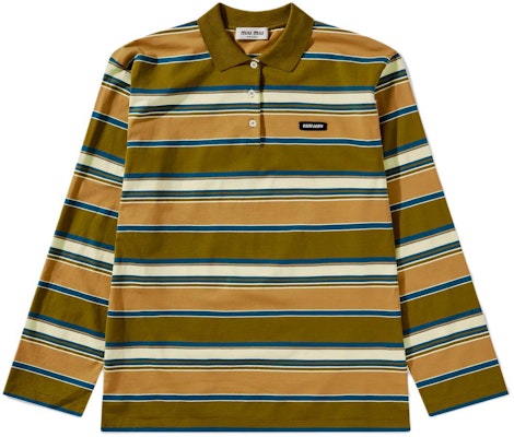 (W) MIU MIU SS24 Baju Polo Jalur Kolar Panjang Lengan Hijau. MJL015-14RT-F03SO Order (W) MIU MIU SS24 Baju Polo Jalur Kolar Panjang Lengan Hijau. MJL015-14RT-F03SO