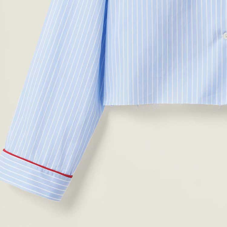 Details for (W) MIU MIU SS24 条纹印花长袖衬衫 浅蓝色. MK1819-137Q-F0X24-S-OOO