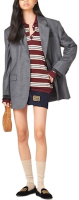 (W) MIU MIU 春夏24双色条纹针织毛衣 紫红色 MML885-14AX-F0399-S-OOO Lookbook (W) MIU MIU 春夏24双色条纹针织毛衣 紫红色 MML885-14AX-F0399-S-OOO