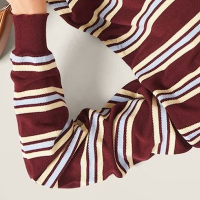 (W) MIU MIU 春夏24双色条纹针织毛衣 紫红色 MML885-14AX-F0399-S-OOO Sizing (W) MIU MIU 春夏24双色条纹针织毛衣 紫红色 MML885-14AX-F0399-S-OOO