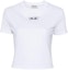 Order (W) MIU MIU SS24 Baju-T Pendek Putih Bersulam Logo MJN483-14ER-F0009-S-WMO