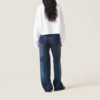 (W) MIU MIU SS24 白色Logo印花短款长袖圆领卫衣 MJL002-14RK-F0009-S-OOO Shop (W) MIU MIU SS24 白色Logo印花短款长袖圆领卫衣 MJL002-14RK-F0009-S-OOO