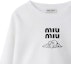 Sizing (W) MIU MIU SS24 白色Logo印花短款长袖圆领卫衣 MJL002-14RK-F0009-S-OOO