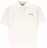 Order (W) MIU MIU SS24 白色刺繡logo短袖POLO衫。 MJN535-14RW-F0009-S-OOO