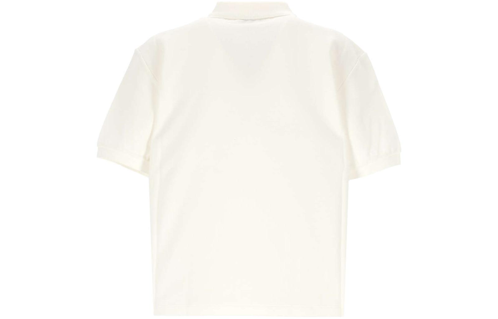 Lookbook (W) MIU MIU SS24 Baju Polo Lengan Pendek Putih dengan Logo Sulaman. MJN535-14RW-F0009-S-OOO