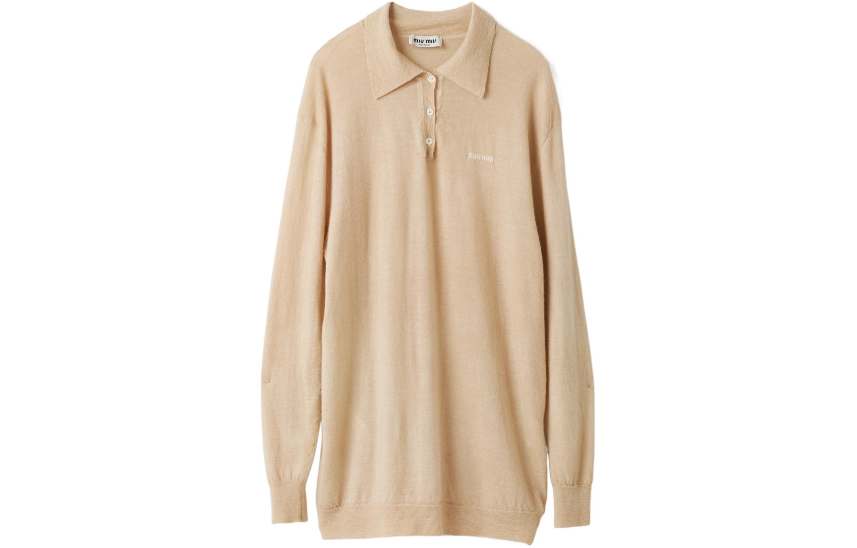 Order (Women) MIU MIU SS24  Yellow Loose Fit Long Sleeve Knit Cashmere Sweater. MML929-140Z-F0627-S-OOO