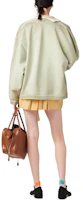 Shop (W) MIU MIU SS24 女款標誌綠色針織開衫。 MJL010-14RU-F0E1D-S-OOO