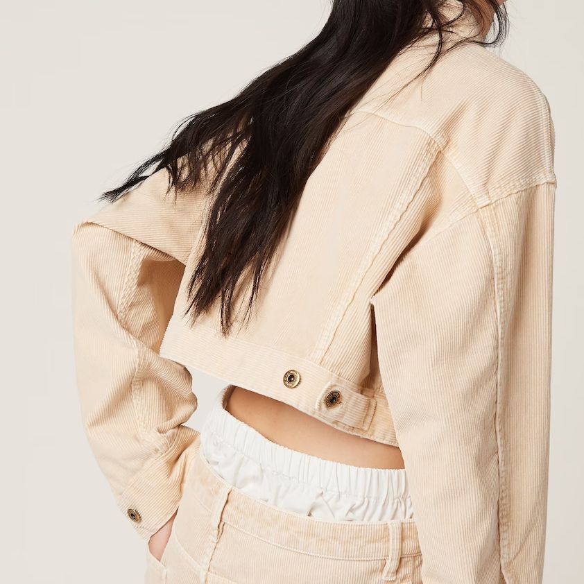 Details for (W) MIU MIU SS24 米色長袖短版字母鈕扣外套 ML1027-131J-F0627-S-OOO