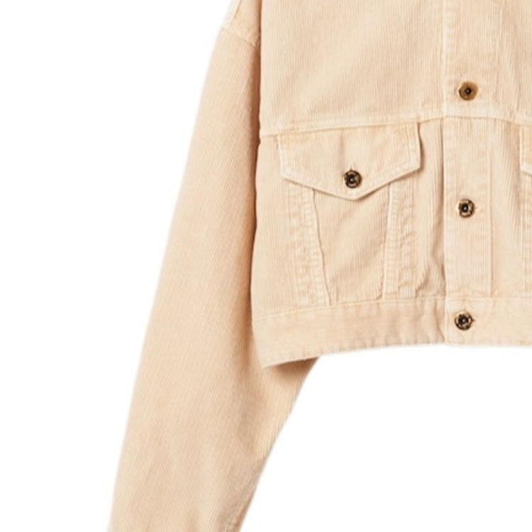 Sizing (W) MIU MIU SS24 米色長袖短版字母鈕扣外套 ML1027-131J-F0627-S-OOO