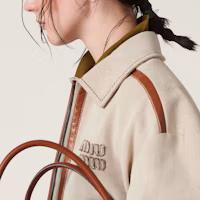 Sizing (W) MIU MIU SS24 米色拼接字母刺繡長袖外套 ML1042-14Z3-F0A5T-S-OOO