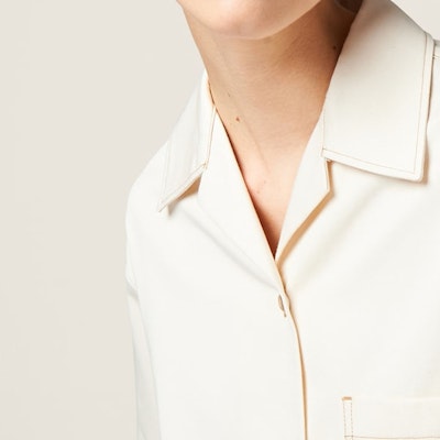 (W) MIU MIU SS24 米色短袖刺绣Logo纽扣连衣裙 GWA211-13WH-F0018-S-OOO Sizing (W) MIU MIU SS24 米色短袖刺绣Logo纽扣连衣裙 GWA211-13WH-F0018-S-OOO