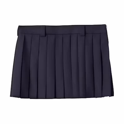 (Women) MIU MIU SS24 Blue Pleated Mini Skirt with Monogram Print for Women. MG2040-11AD-F0008-S-232