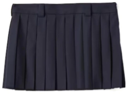 (W) MIU MIU SS24 Skirt Biru Mini Berlipat Wanita dengan Cetakan Monogram. MG2040-11AD-F0008-S-232 Order (W) MIU MIU SS24 Skirt Biru Mini Berlipat Wanita dengan Cetakan Monogram. MG2040-11AD-F0008-S-232