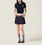Lookbook (W) MIU MIU SS24 Skirt Biru Mini Berlipat Wanita dengan Cetakan Monogram. MG2040-11AD-F0008-S-232