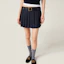 Shop (W) MIU MIU SS24 Skirt Biru Mini Berlipat Wanita dengan Cetakan Monogram. MG2040-11AD-F0008-S-232