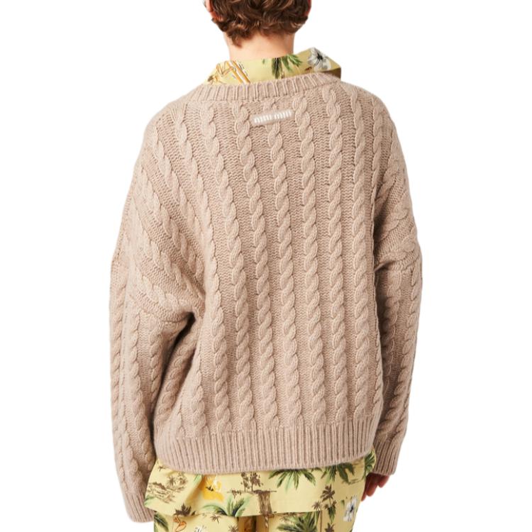 Shop (W) MIU MIU SS24 沙黃色羊絨針織圓領毛衣 MML871-14AP-F0036-S-OOO