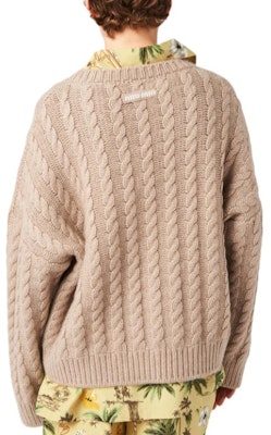 (W) MIU MIU SS24 沙黃色羊絨針織圓領毛衣 MML871-14AP-F0036-S-OOO Shop (W) MIU MIU SS24 沙黃色羊絨針織圓領毛衣 MML871-14AP-F0036-S-OOO