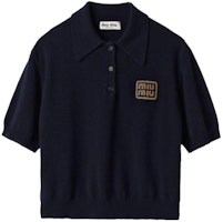 (Women) MIU MIU SS24 Contrast Logo Short-Sleeve Polo Shirt Women’s Navy Blue. MML896-14M3-F0008-S-OOO (Women) MIU MIU SS24 Contrast Logo Short-Sleeve Polo Shirt Women’s Navy Blue. MML896-14M3-F0008-S-OOO
