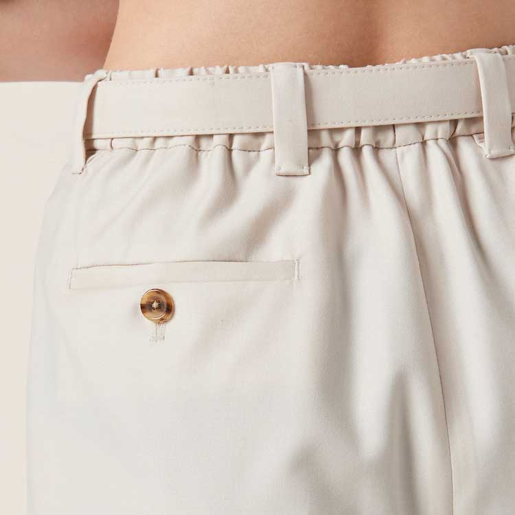 Details for (W) MIU MIU SS24 Seluar Kasual Potongan Longgar Tinggi Gaya Neutral. MP1755-11AD-F0018-S-OOO