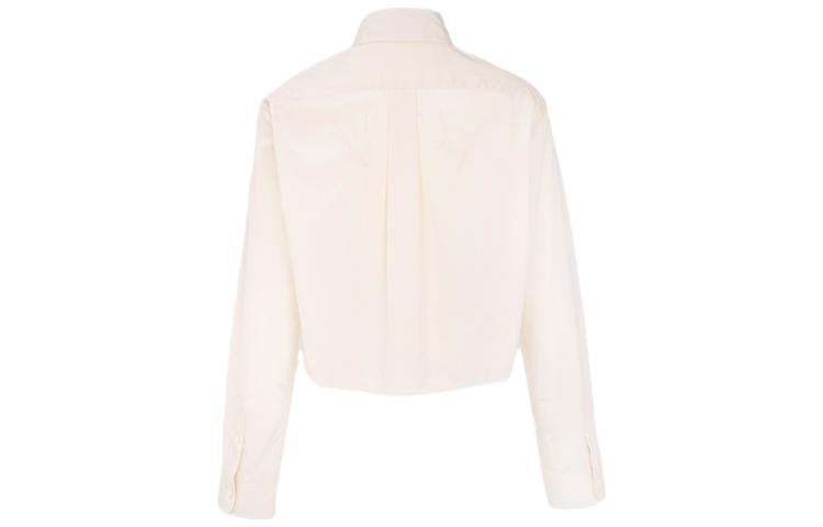 Lookbook (W) MIU MIU SS24 Kemeja Ivory Lengan Panjang Logo Sulam Butang. MK1694-10RG-F0304-S-OOO